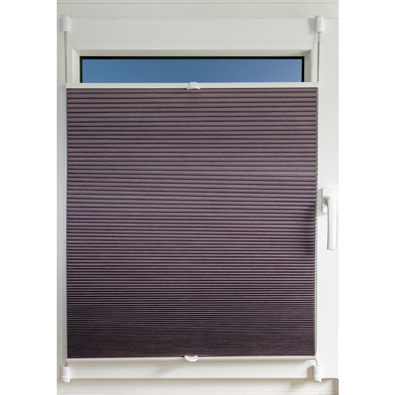 Plissee Klemmfix ohne Bohren 65x140cm silber-grau Jalousie Faltrollo Fenster 