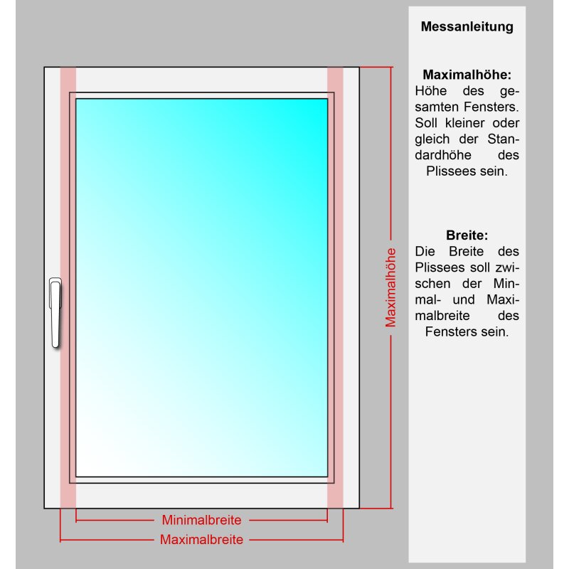 Plissee 50x140cm silbergrau verspannt Klemmfix ohne