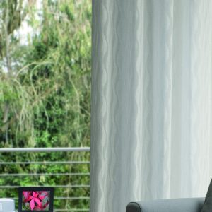 Ösenschal Voile & Deko – 140 cm breit, verschiedene Designs – Wave Weiß