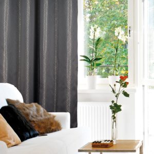 Ösenschal Voile & Deko – 140 cm breit, verschiedene Designs – Sella Grau/Gold