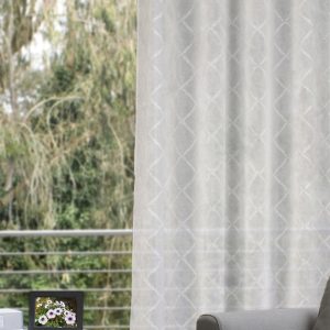 Ösenschal Voile & Deko – 140 cm breit, verschiedene Designs – Safira Weiß