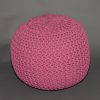 Sitzpuff Strick Ø 50 cm – Rosa