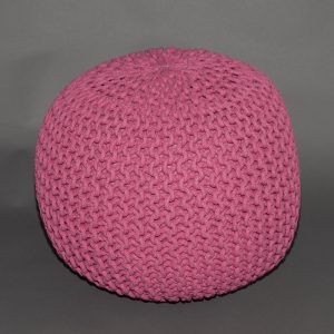 Sitzpuff Strick Ø 50 cm – Rosa