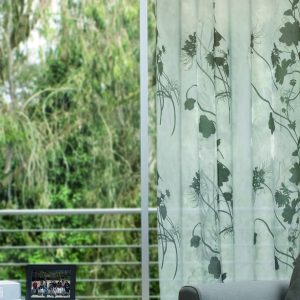 Ösenschal Voile & Deko – 140 cm breit, verschiedene Designs – Fischen Gemustert