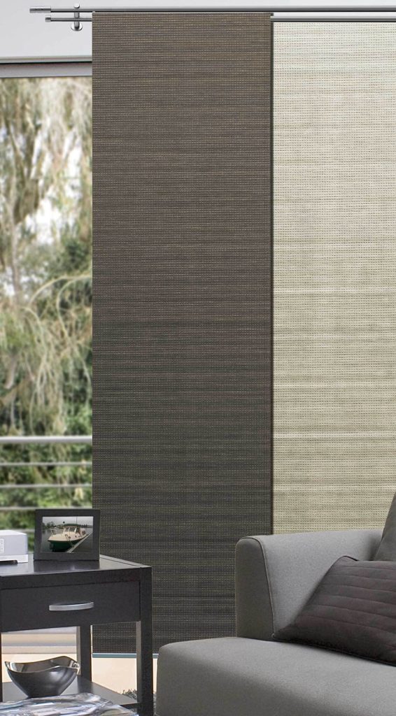 Flächenvorhang Bastoptik 245 x 60 cm – Schiebevorhang mit Klettband