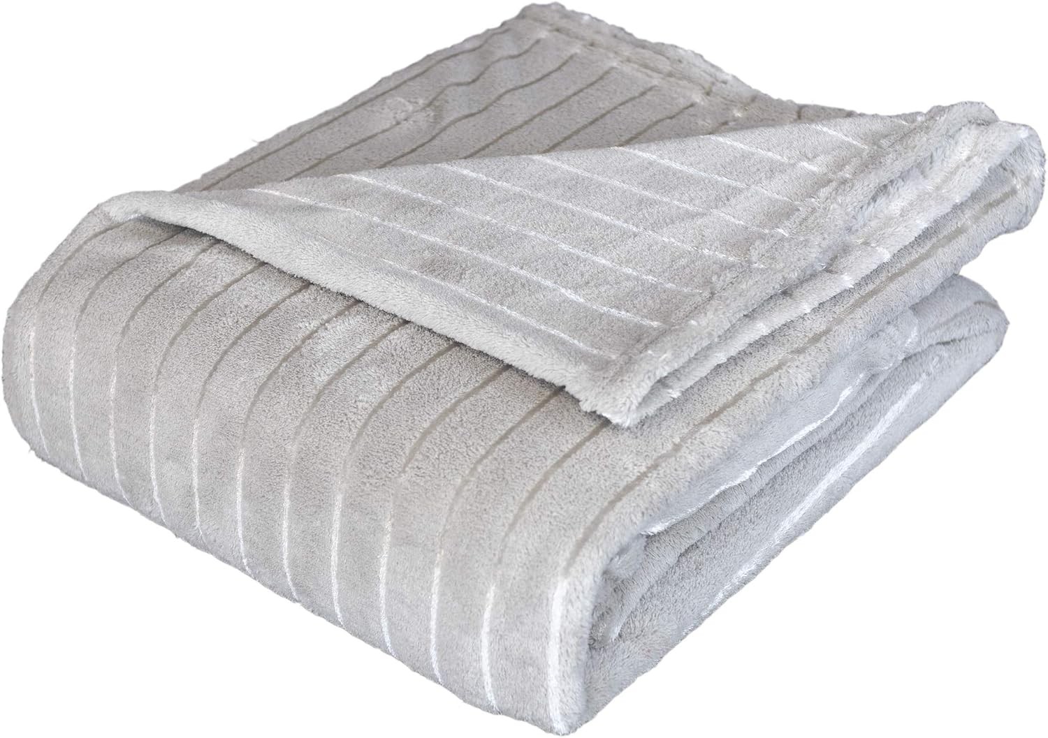 Kuscheldecke gestreift Beige