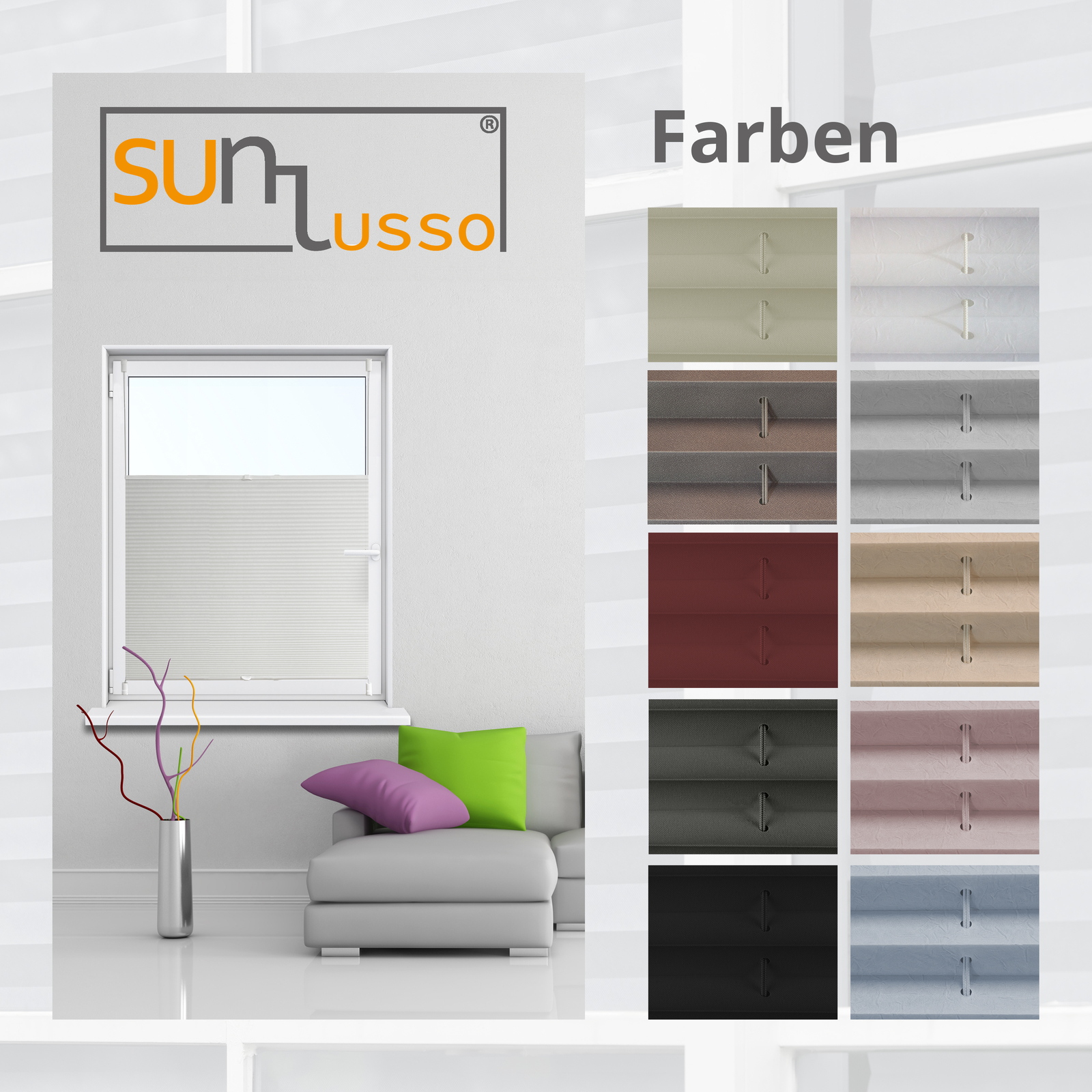 Plissee Klemmfix in 12 Farben