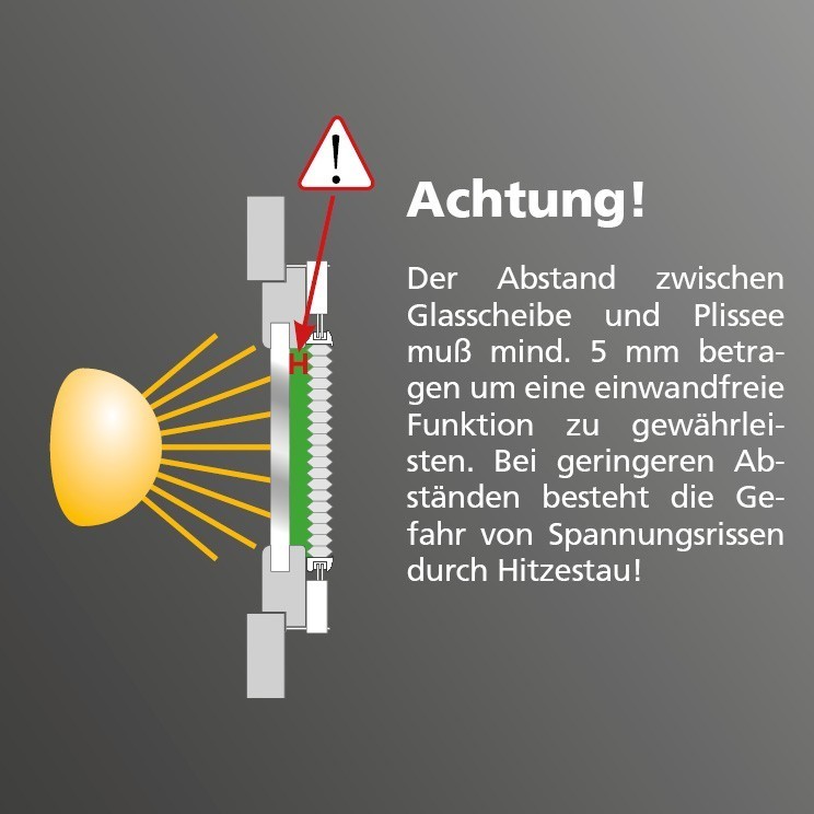 Hinweis 5 mm Abstand